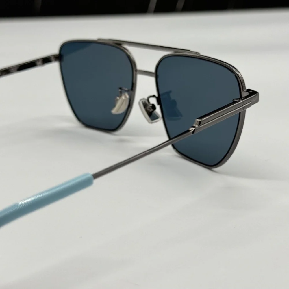 NEW BV1236S 004 BOTTEGA VENETA AVIATOR GREY BLUE UNISEX SUNGLASSES
